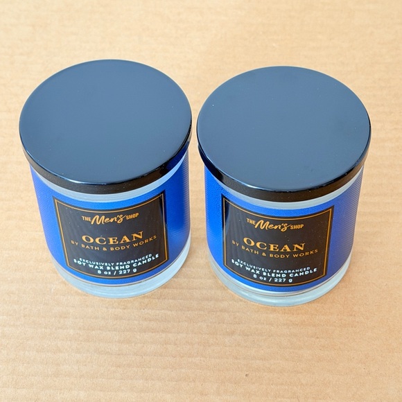 2 X Bath & Body Works Ocean Soy Wax Blend Single Wick Candle 8 oz - Picture 3 of 11
